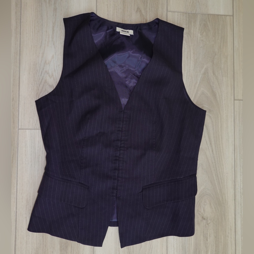 Jason Wu navy Pinstripe Vest